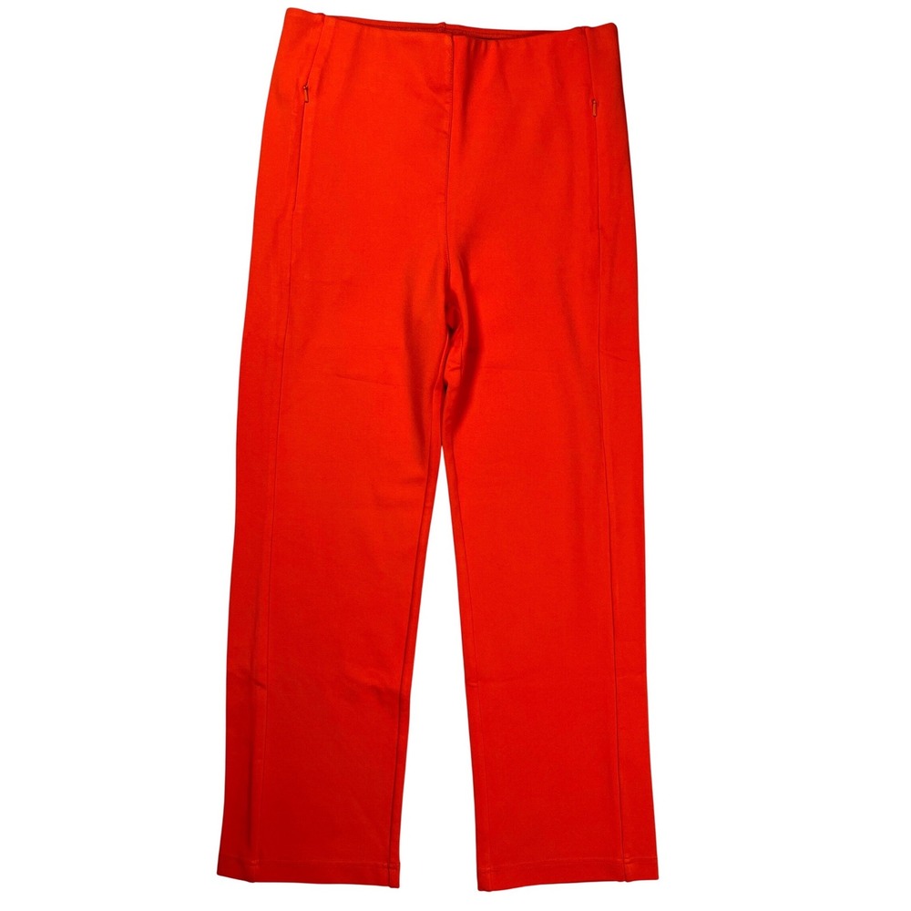 Betabrand Monroe Crop Straight Trouser Pants Women Size M Orange Colorful Preppy - Picture 1 of 7
